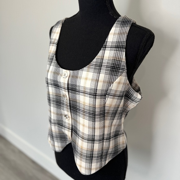 RUE21 Plaid Button Up Women’s Vest (Large) - Picture 3 of 7